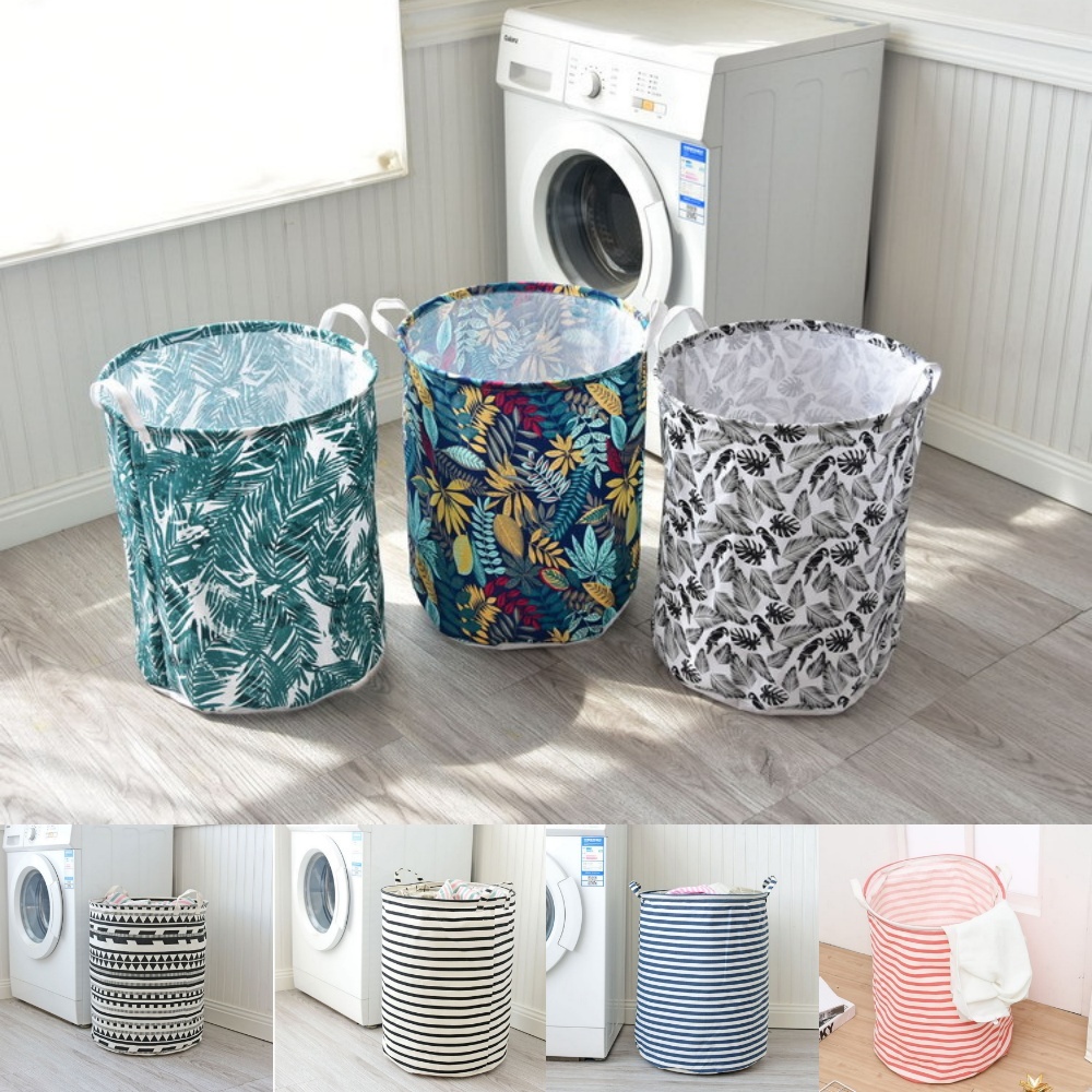 [Big Size] Giỏ sọt canvas cỡ lớn phong cách Zakka Bohemian vải chống thấm đựng đồ giặt quần áo bẩn giỏ đựng đồ chơi đồ dùng đa năng sang trọng