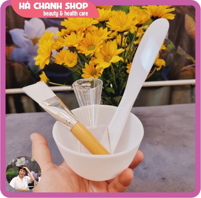 Bộ bát trộn mặt nạ phong cách hàn quốc đẹp 4 món - Hà Chanh Shop