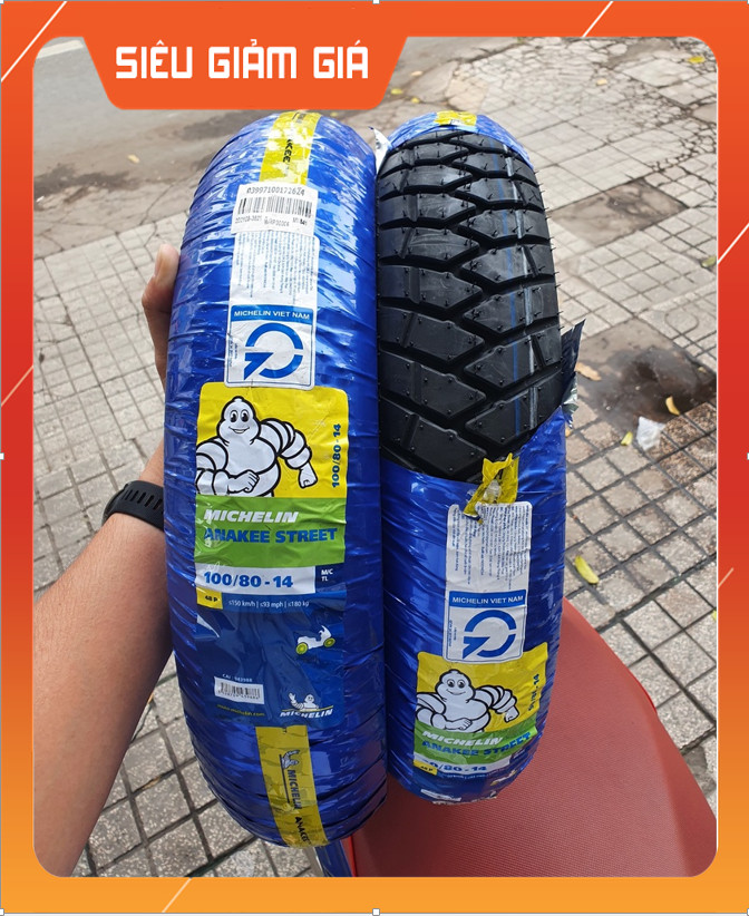 Vỏ xe michelin anakee street dành cho xe tay ga các size mâm 14''size 80/90-14;:90/90-14