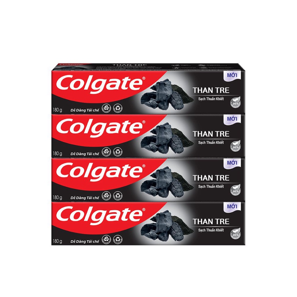 Bộ 4 Kem đánh răng Colgate thiên nhiên từ Than tre Hàn Quốc & bạc hà 180g - Shop nhím yêu