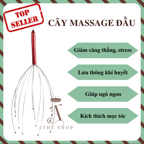 CÂY MASSAGE ĐẦU THƯ GIÃN, thanh mát-xa da đầu gãi đã ngứa, dụng cụ mát xa bạch tuộc hỗ trợ lưu thông máu giảm căng thẳng, dùng gia đình hoặc đem theo du lịch