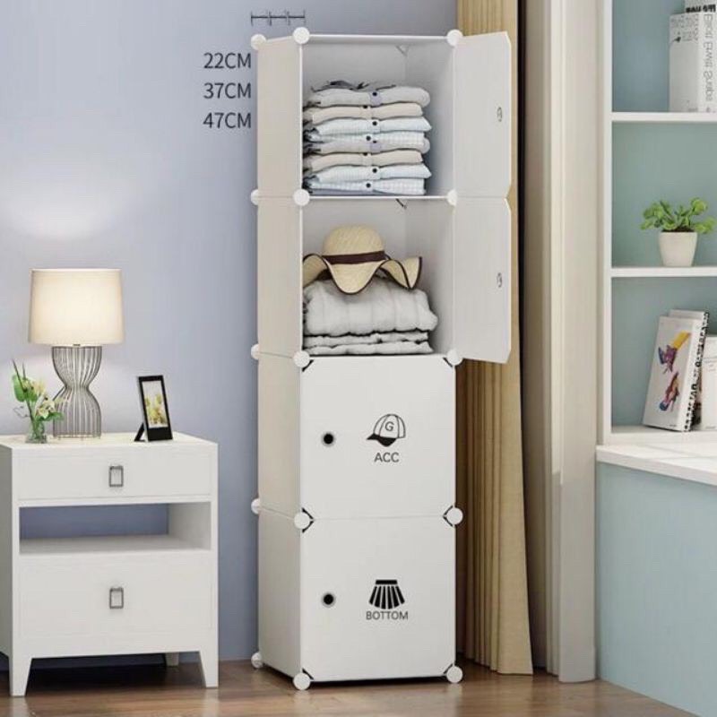 [ SALE OF 43%] TỦ NHỰA ĐA NĂNG LẮP GHÉP 4 Ô SÂU 37_47 THÔNG MINH ( chọn màu theo phân loại) .