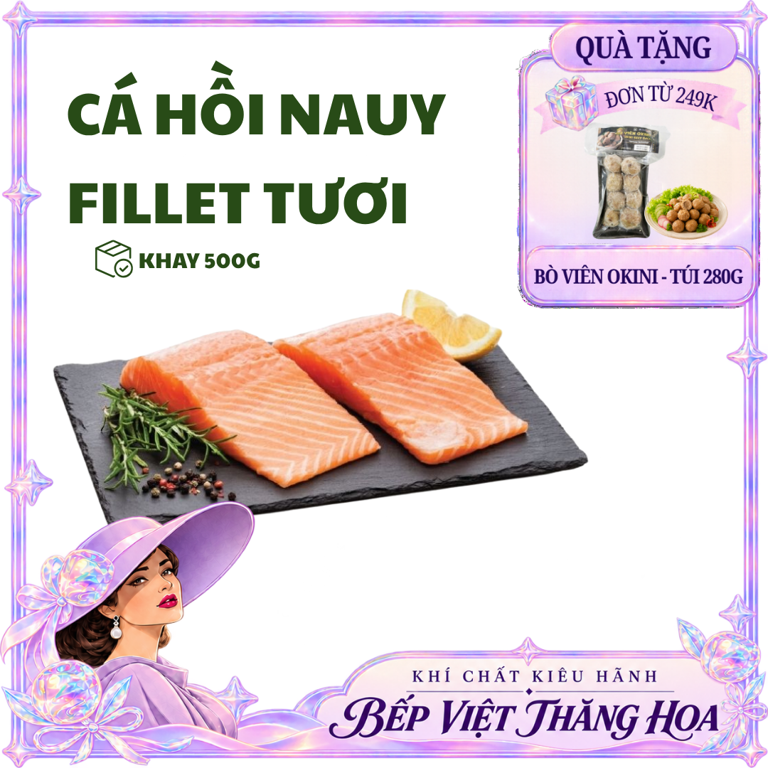 [HOẢ TỐC HCM] Cá Hồi Nauy Fillet Tươi Béo Ngậy Khay 500Gr - tươi ngon, chất lượng cao, an toàn, giá tốt