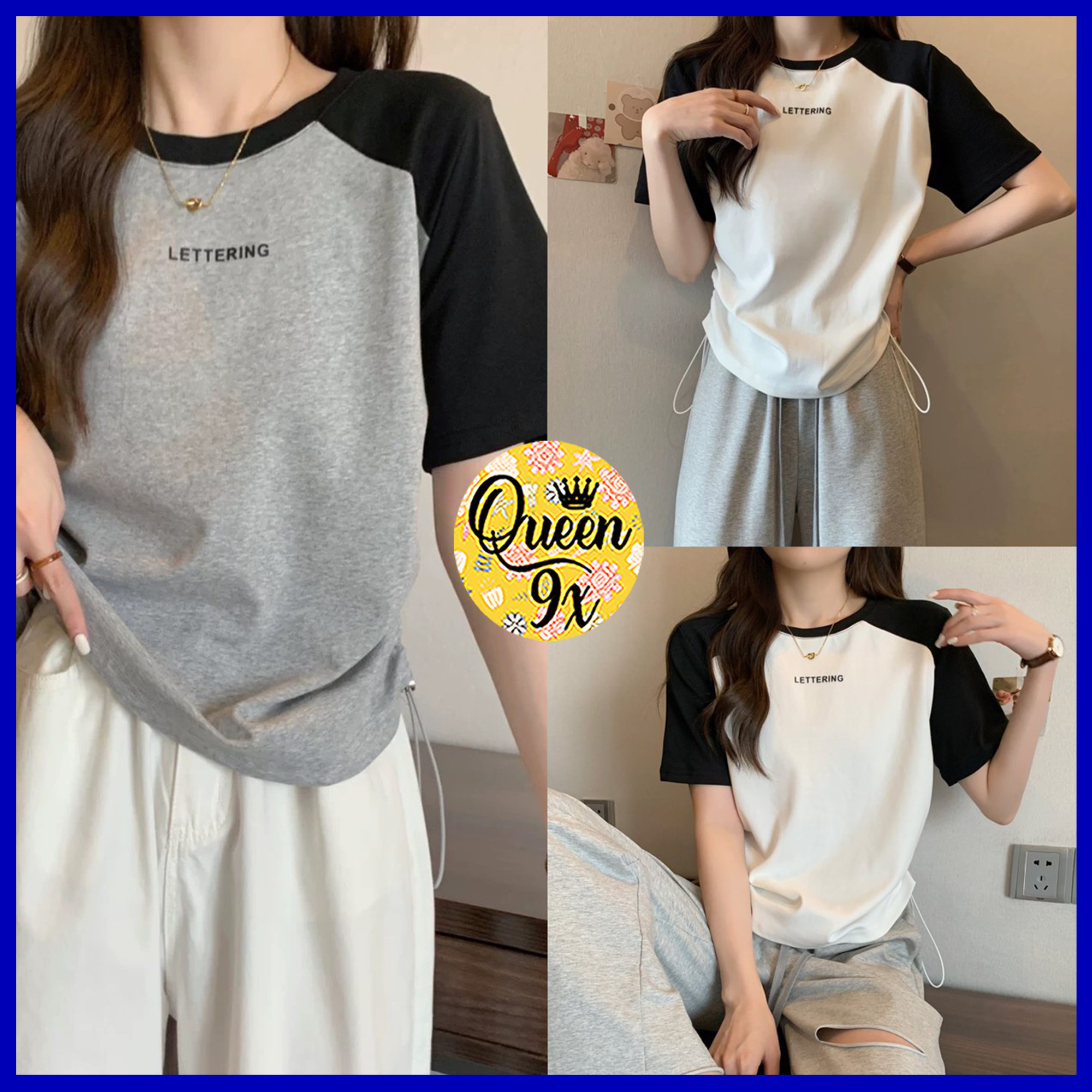 Croptop Rút Dây Lettering Dáng Babytee Xinh Xinh