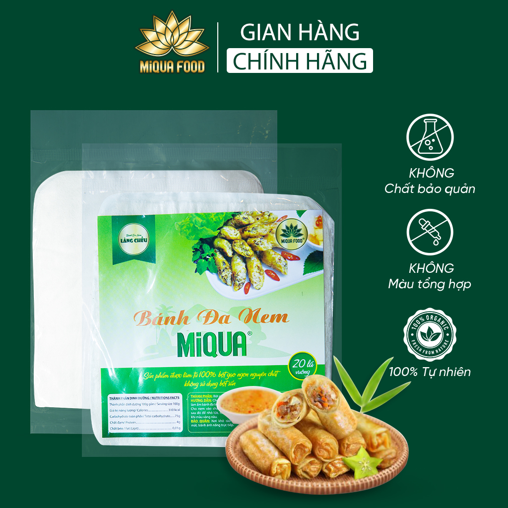 Bánh đa nem miqua vuông túi 20 xấp