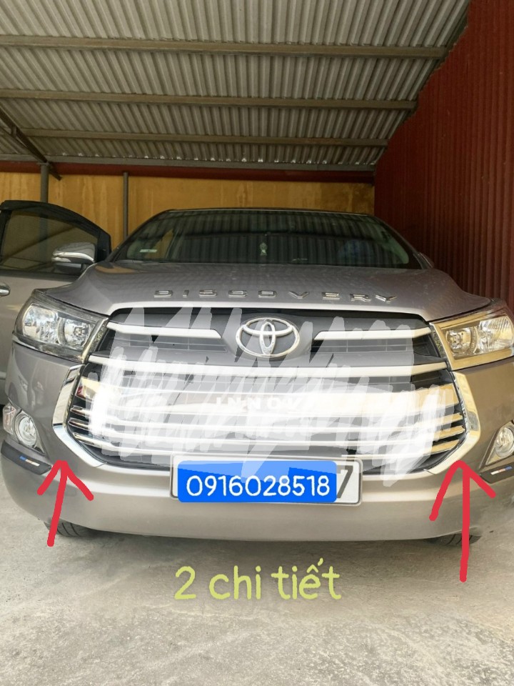 Ốp Mặt Ca lăng, calang xe innova 2017 2018 2019, bộ 2 chi tiết mép,  mạ crom sáng bóng bền đẹp toyota inova