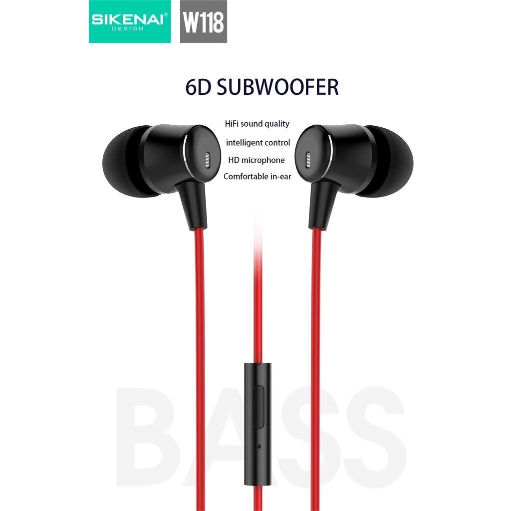 Tai nghe nhét tai Sikenai Jack 3.5mm W118 High Fidelity Stereo Heaphones