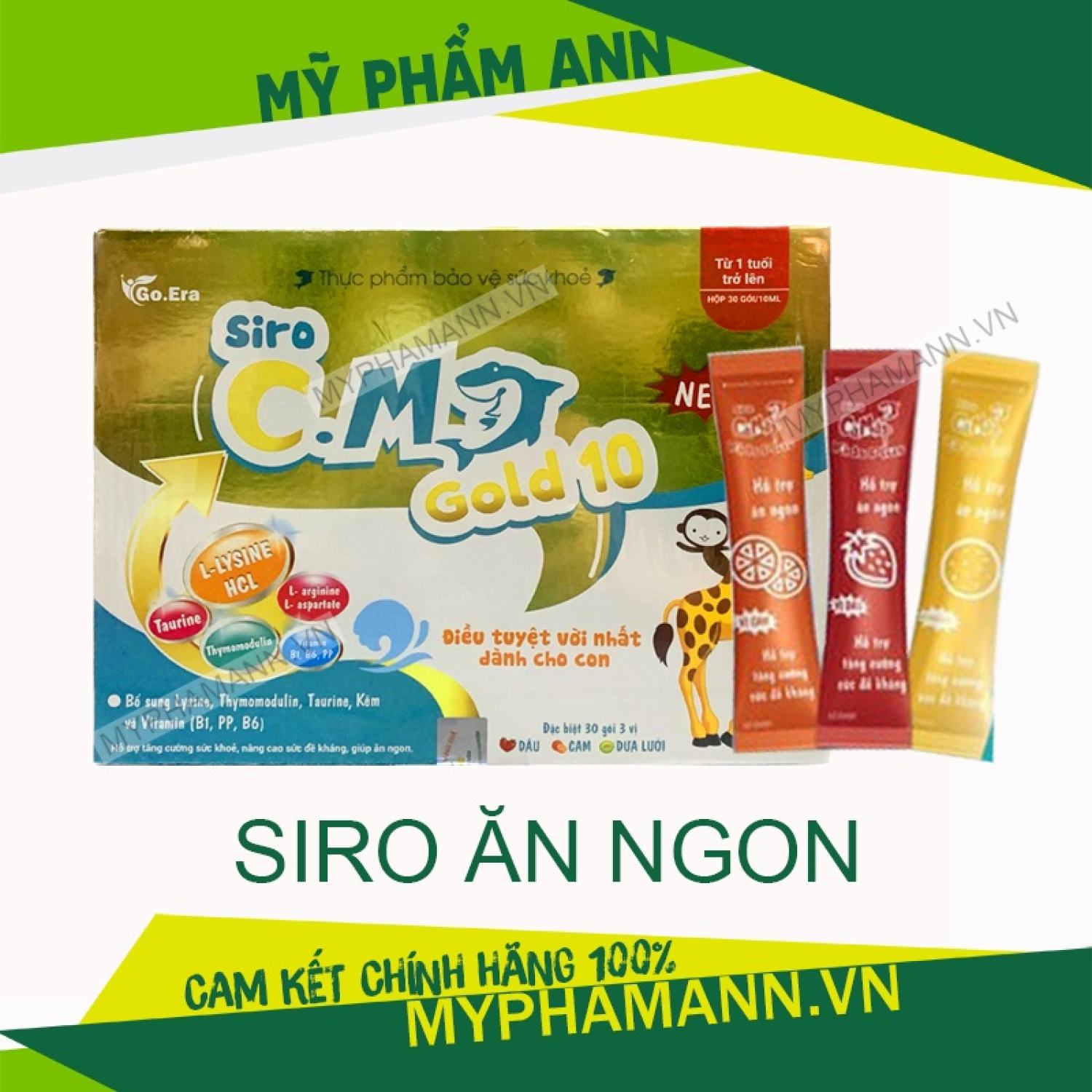 Siro Ăn Ngon Cá Mập C.M Gold 10 Go Era Chính Hãng - Phiên Bản Mới 3 Vị