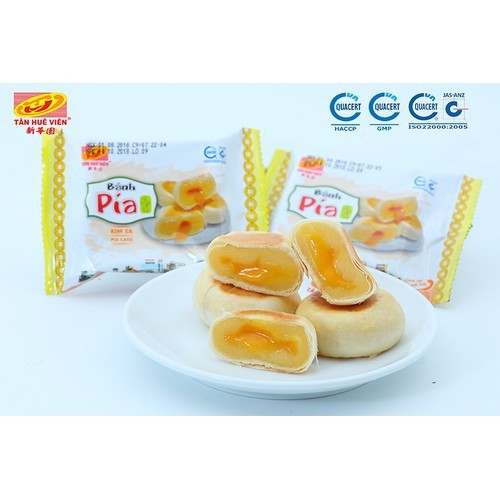 (Date : 75 ngày) [ ĐỪNG BỎ LỠ CƠ HỘI THƯỞNG THỨC] Combo 2 cái x 40gr Bánh pía Kim Sa đậu xanh Trứng Muối Tan Chảy - Tân Huê Viên - Bách hoá online đồ ăn vặt uy tín