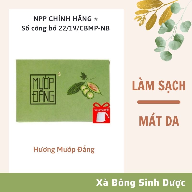 Xà Phòng Xà bông Mướp Đắng Organic Sạch Mát Da🌸Sát Khuẩn🌸Ngừa Mụn Lưng🌸Rôm Sảy Mề Đay Dạng Sáp 100gr Hàng Chính Hãng-Xabongorganic
