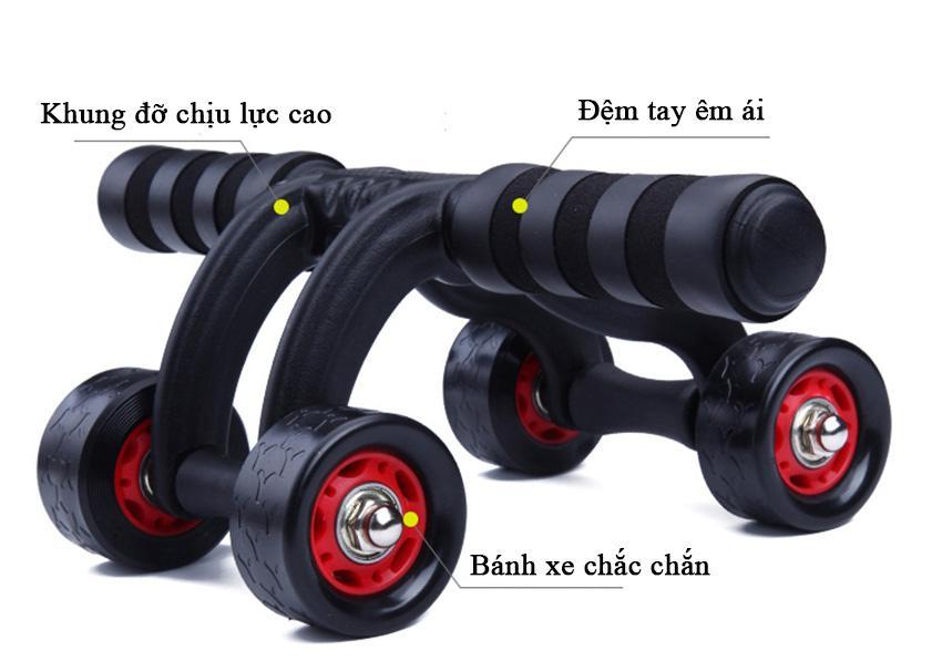 Con Lăn Tập Cơ Bụng 1.2,3,4 Bánh Giá Rẻ Mà Hiệu Quả ...Con Lăn Tập Cơ Bụng Con Lăn Tập Cơ Bụng 4 Bánh Cao Cấp-thiết kế dạng 4 chân chắc chắn giữ thăng bằng ổn định khi tập chịu lực 120kg - Tặng kèm Thảm lót + Tấm chặn nhựa