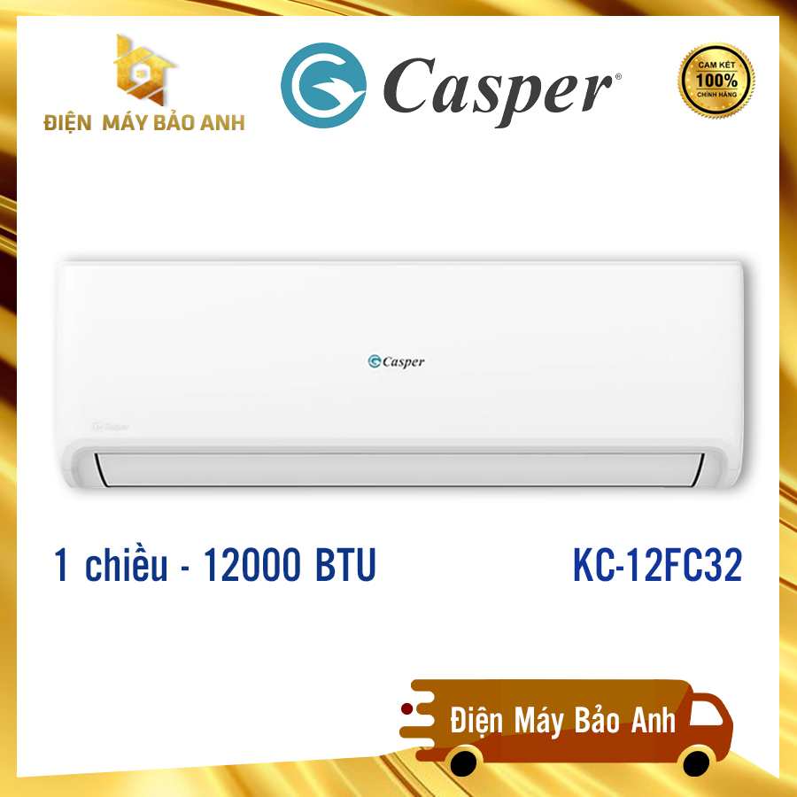 [Giao Lắp đặt HN] Điều hòa Casper 12000 BTU 1 chiều thường KC12FC32- Mới nguyên đai, nguyên kiện, chính hãng