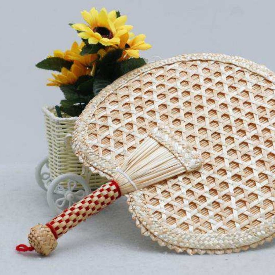 2025 Quạt Pu Quạt Cổ Quạt Quạt Quạt Dệt Rơm Nữ Phong Cách Cổ Quạt Quạt Cổ Quạt Múa Quạt Nhóm Quạt Sườn Xám Quạt