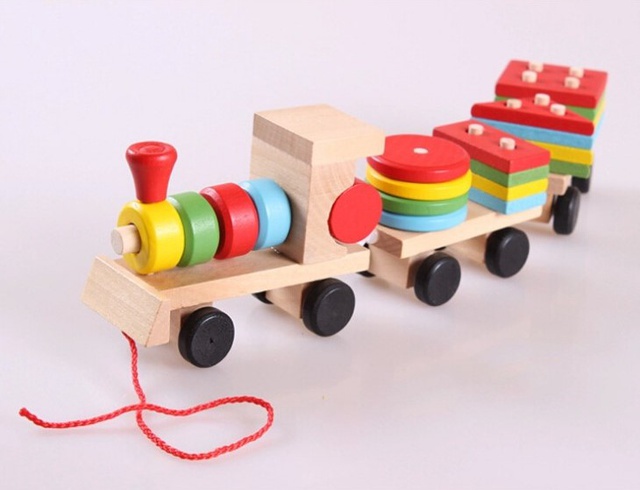 Đồ Chơi Đoàn Tàu Hỏa Thả Hình Bằng Gỗ Cho Bé_Đồ Chơi Phát Triển Kĩ Năng