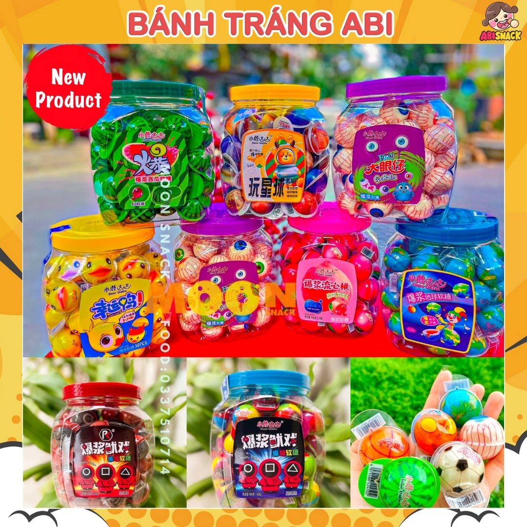 Thạch rau câu kẹo dẻo Squid game/con mắt/quả đào/hành tinh/có nhân mứt loại ngon-Eye Candy Funny Castle HongKong