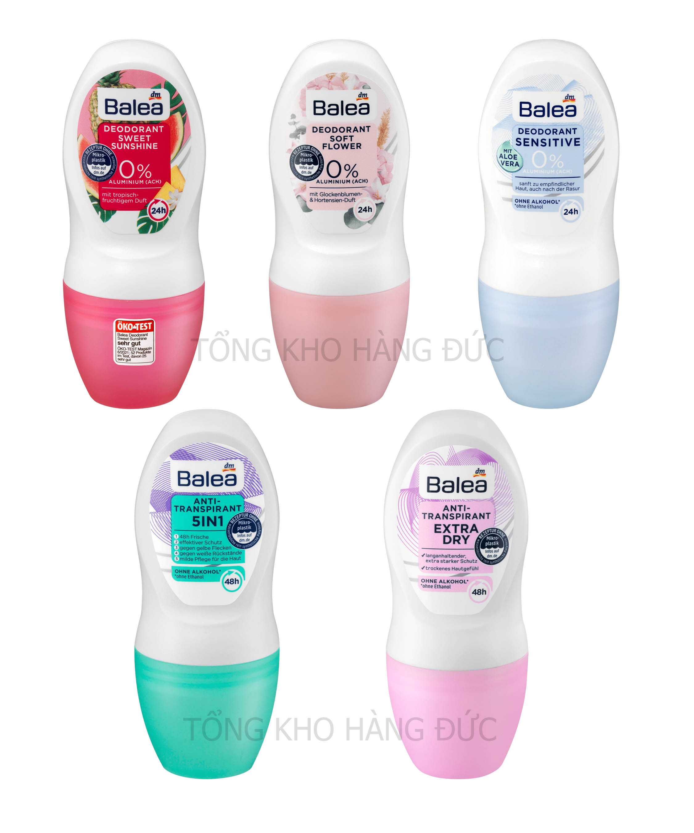 Lăn khử mùi balea lăn nách nam nữ đức ngăn mồ hôi 48h, khử mùi 24h lọ 50ml