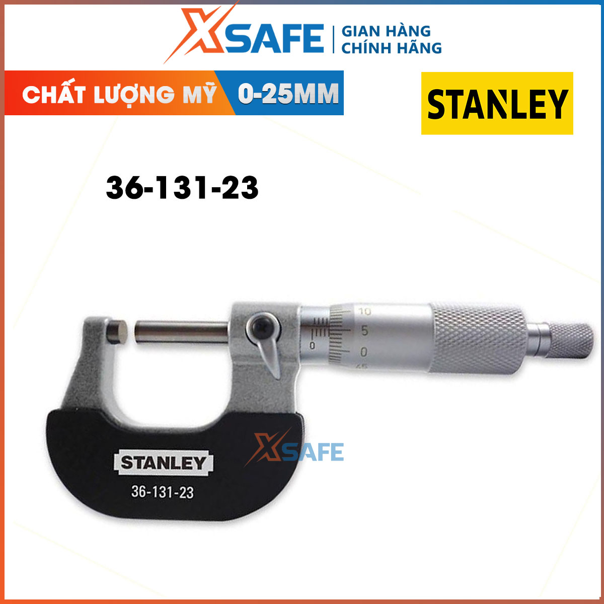 Thước Panme STANLEY gia công từ nhôm cao cấp Thước Panme vật liệu bền đẹp không bị gỉ sét, độ chia 0001mm, chuẩn chất lượng của Mỹ