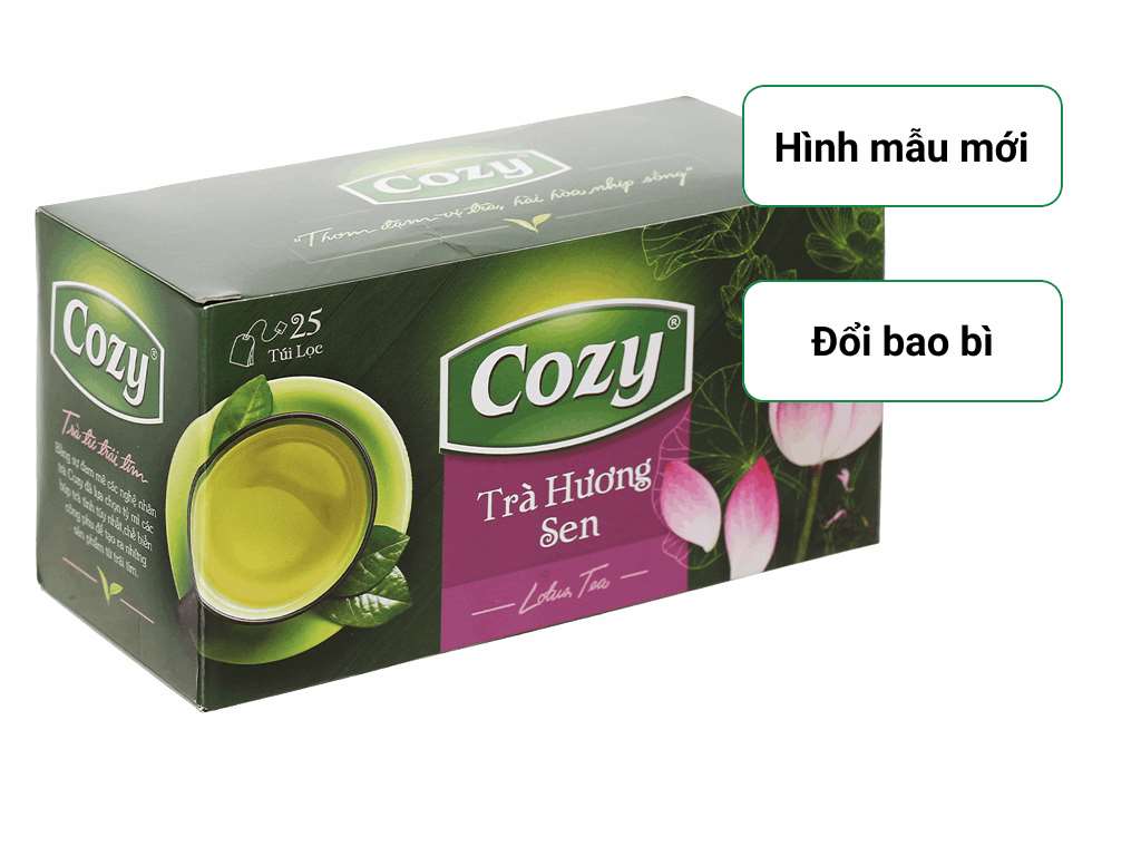 Trà Cozy túi lọc hương Sen  1 hộp 25 gói/2gr