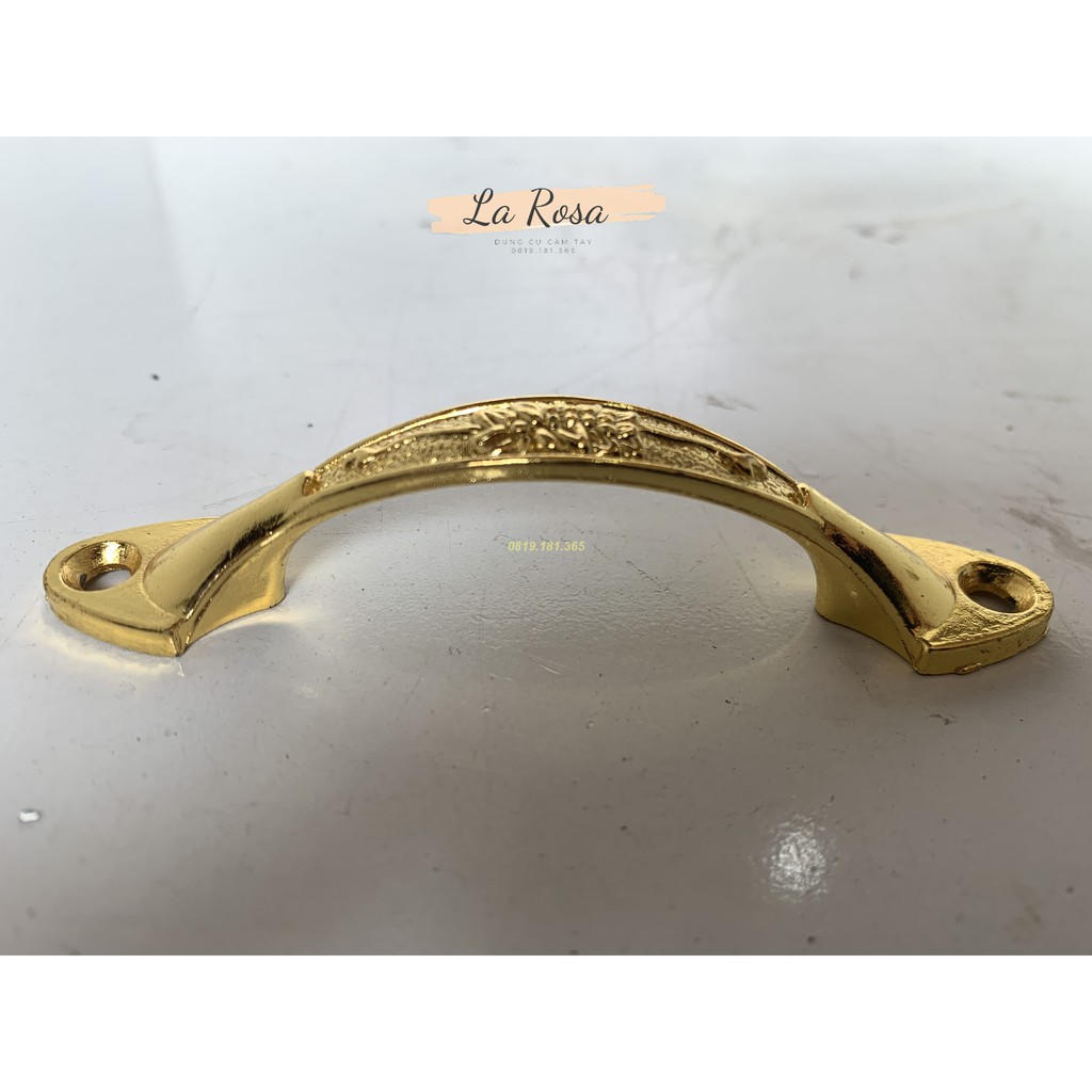 Tay nắm cửa tủ vàng đồng họa tiết hoa dây cổ điển, sang trọng