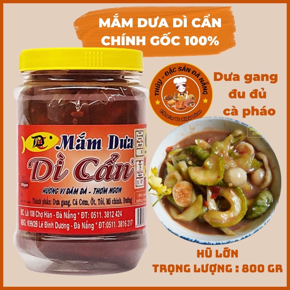 Mắm Dưa Dì Cẩn Hũ Lớn 800gr Đặc Sản Đà Nẵng