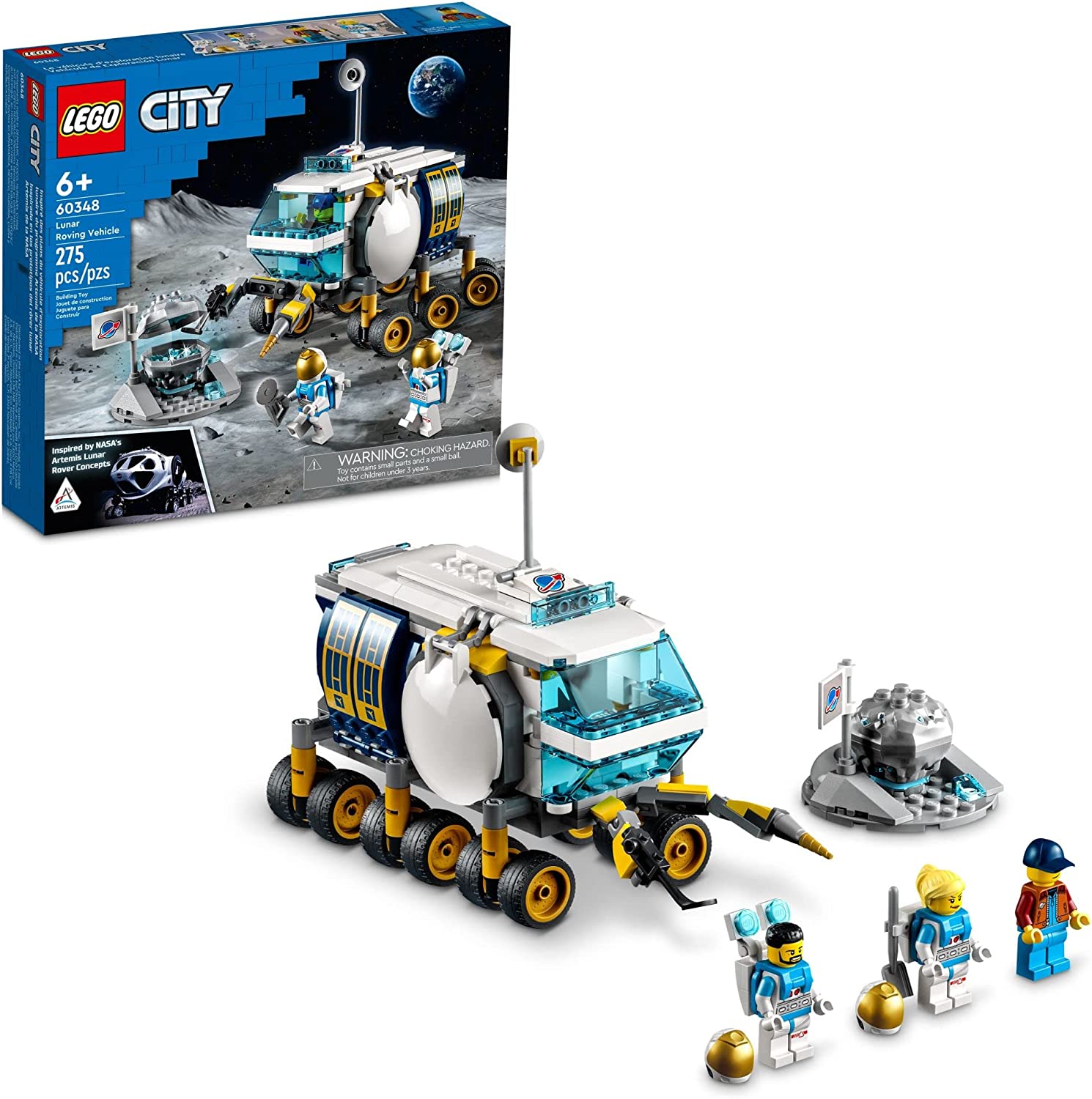 Lego city - xe thám hiểm nasa mặt trăng - 60348 - đồ chơi lắp ráp lego playset cho trẻ em, tuổi 6+