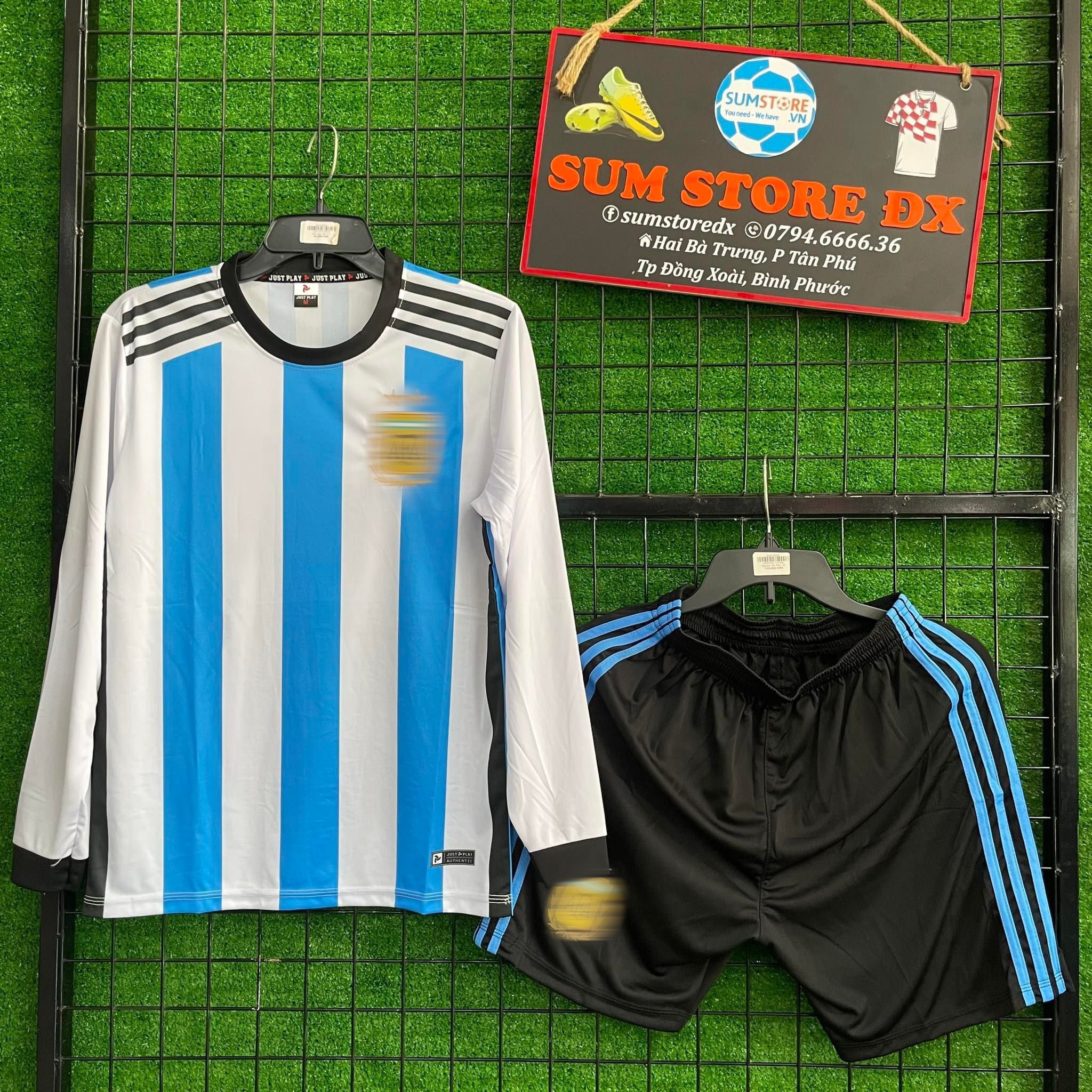 Quần áo bóng đá đội tuyển argentina dài tay 2022 - đồ thể thao nam nữ mẫu mới, giá rẻ