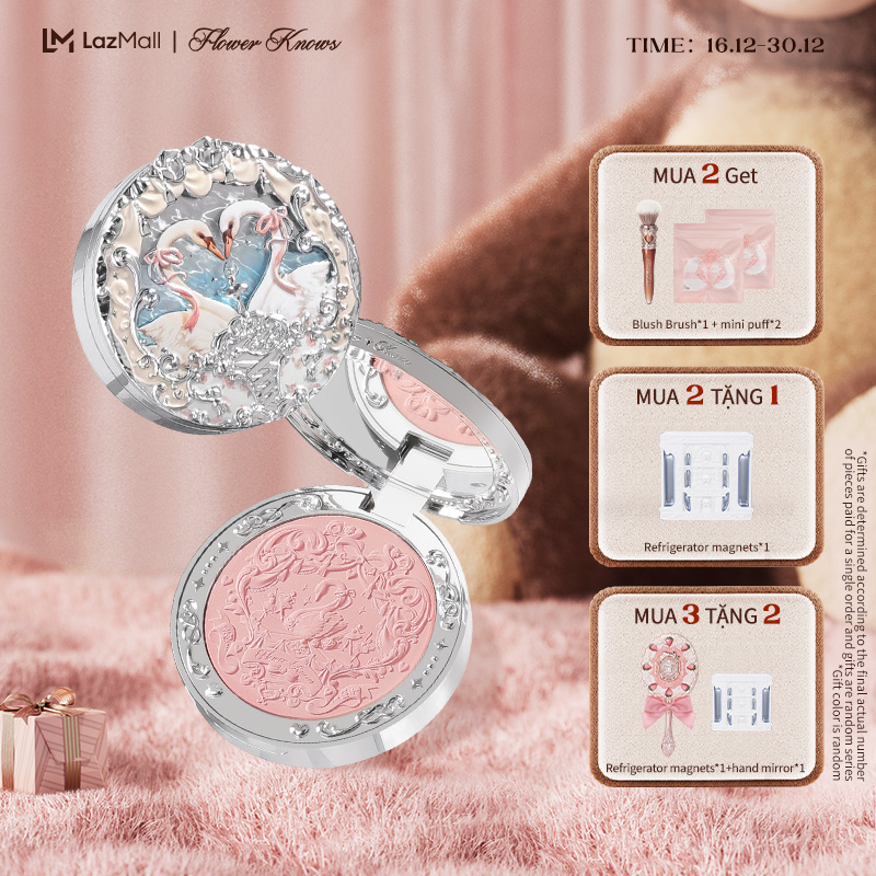 Flower Knows Phấn Má Hồng Dạng Lăn Hình Thiên Nga 5g Không kén da Swan Ballet Collection