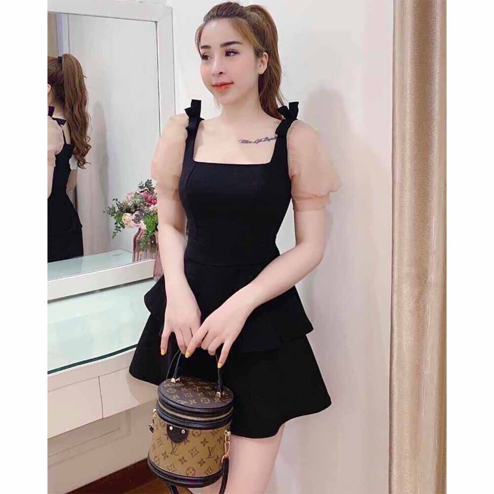 Đầm váy body đen 2 tầng tay ngắn siêu xinh tôn dáng cho nàng thời trang nữ dạo phố cho nàng