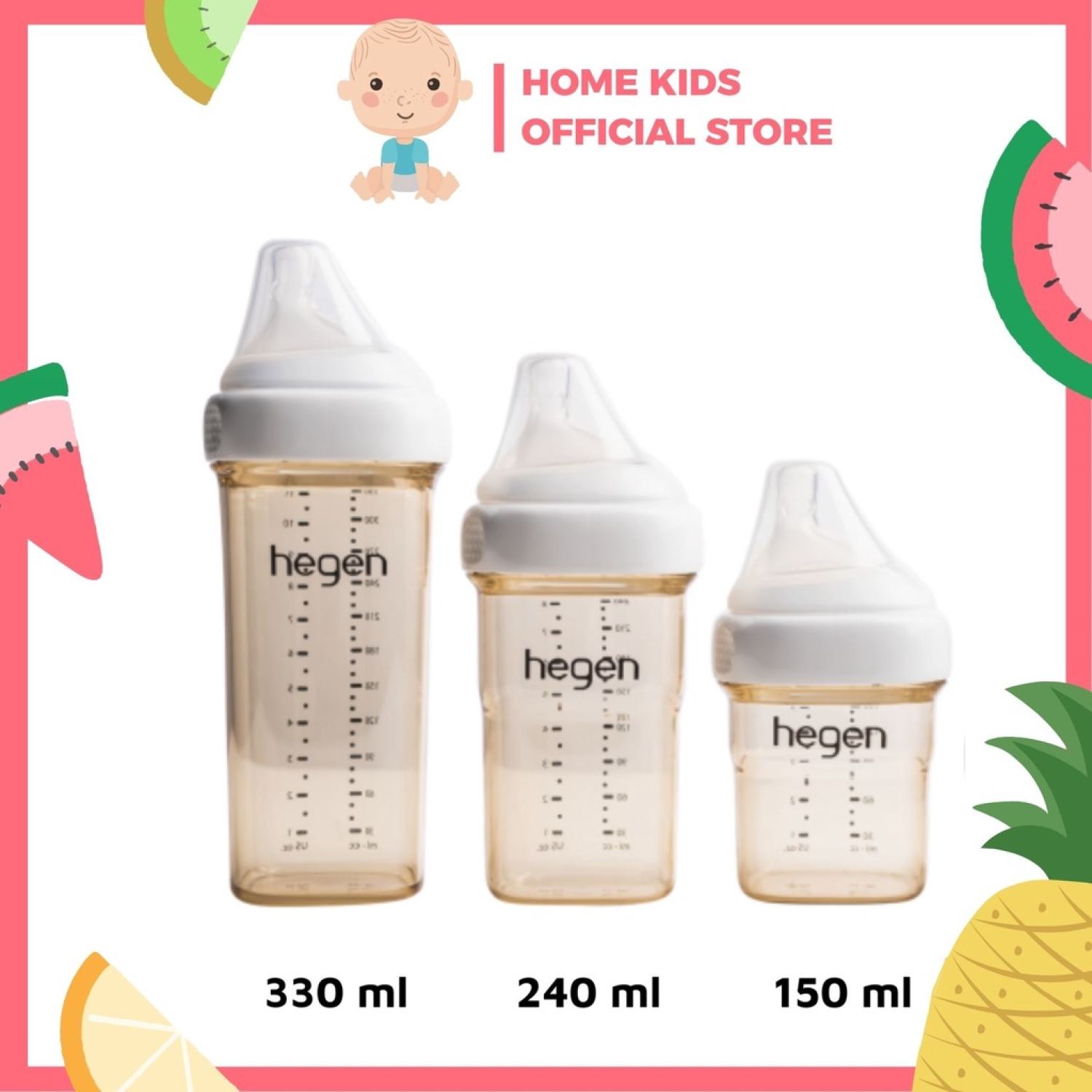 [CHÍNH HÃNG] [Được Chọn Núm] Bình Sữa Hegen CHÍNH HÃNG 150ml, 240ml, 330ml