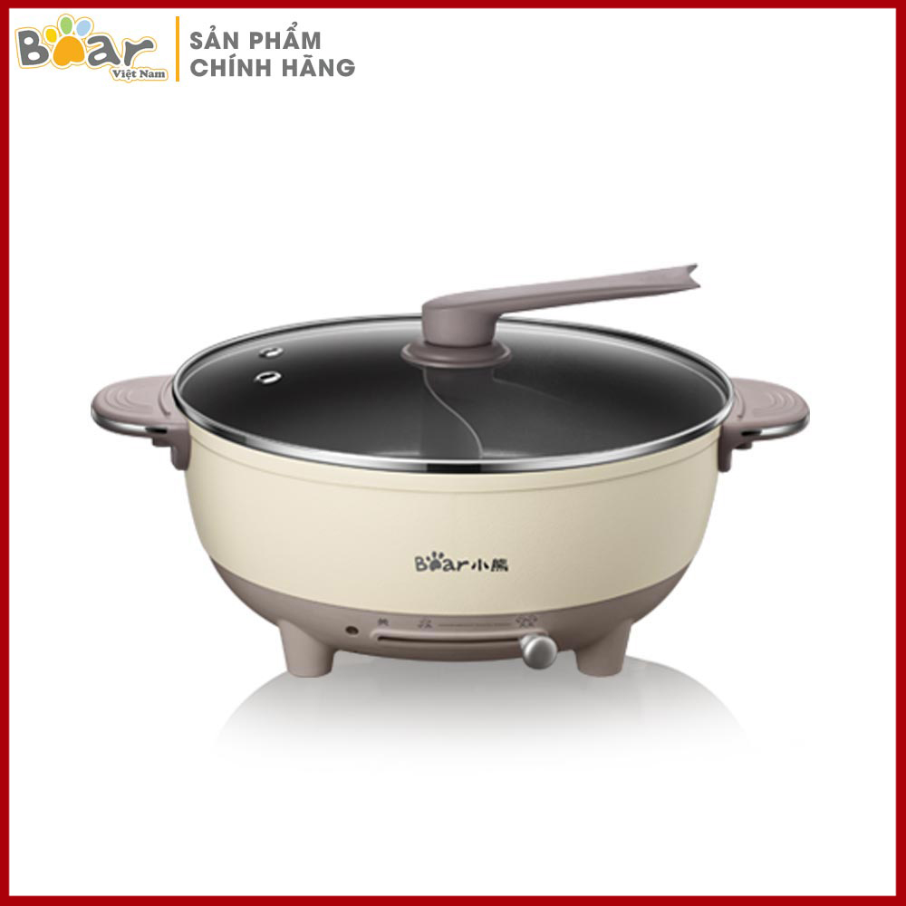 Nồi lẩu 2 ngăn, Nồi lẩu điện Bear DHG-B60R6. Hàng Chính Hãng. Bảo Hành 12 Tháng