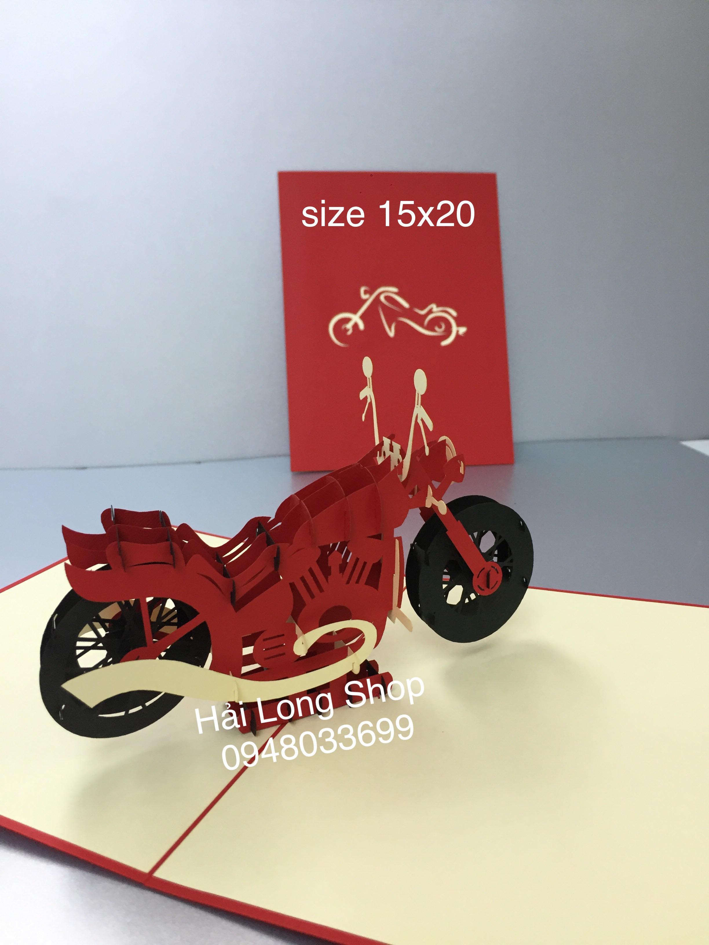 Xe máy 2 - motorbike - thiệp 3d