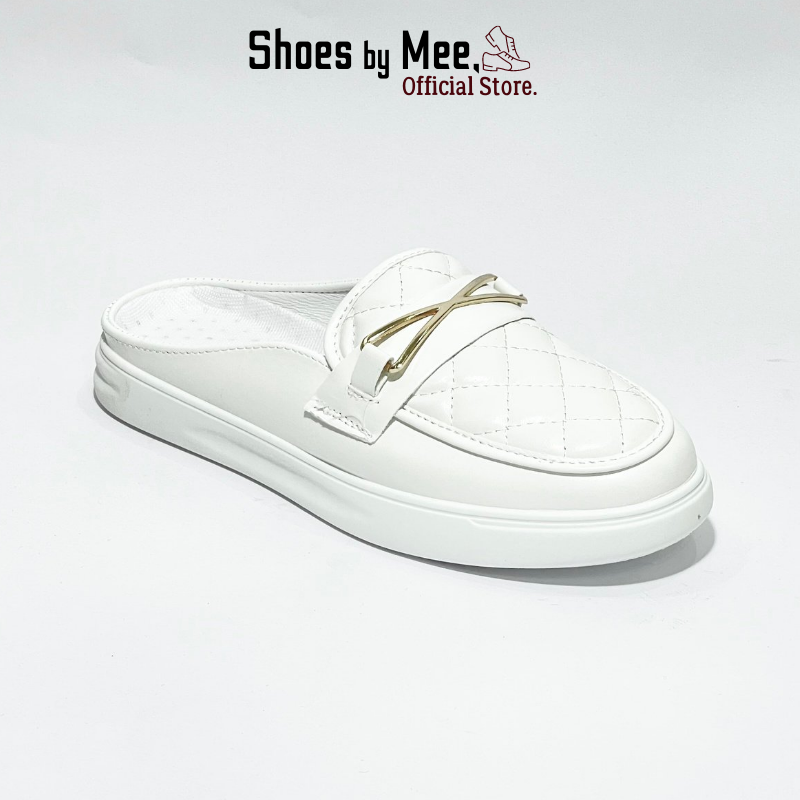 Giày sục lười da nữ, fullbox 2021, shoes by mee giày da nữ trắng phong cách hàn quốc, chất cực đẹp êm chân