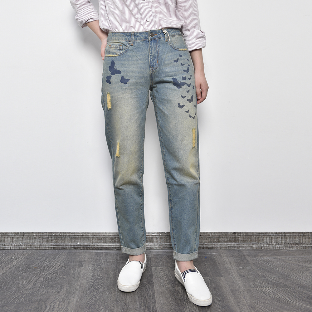 Quần Jean Ojeans - Dáng Dài Relax Nữ - 5QDJW5010032