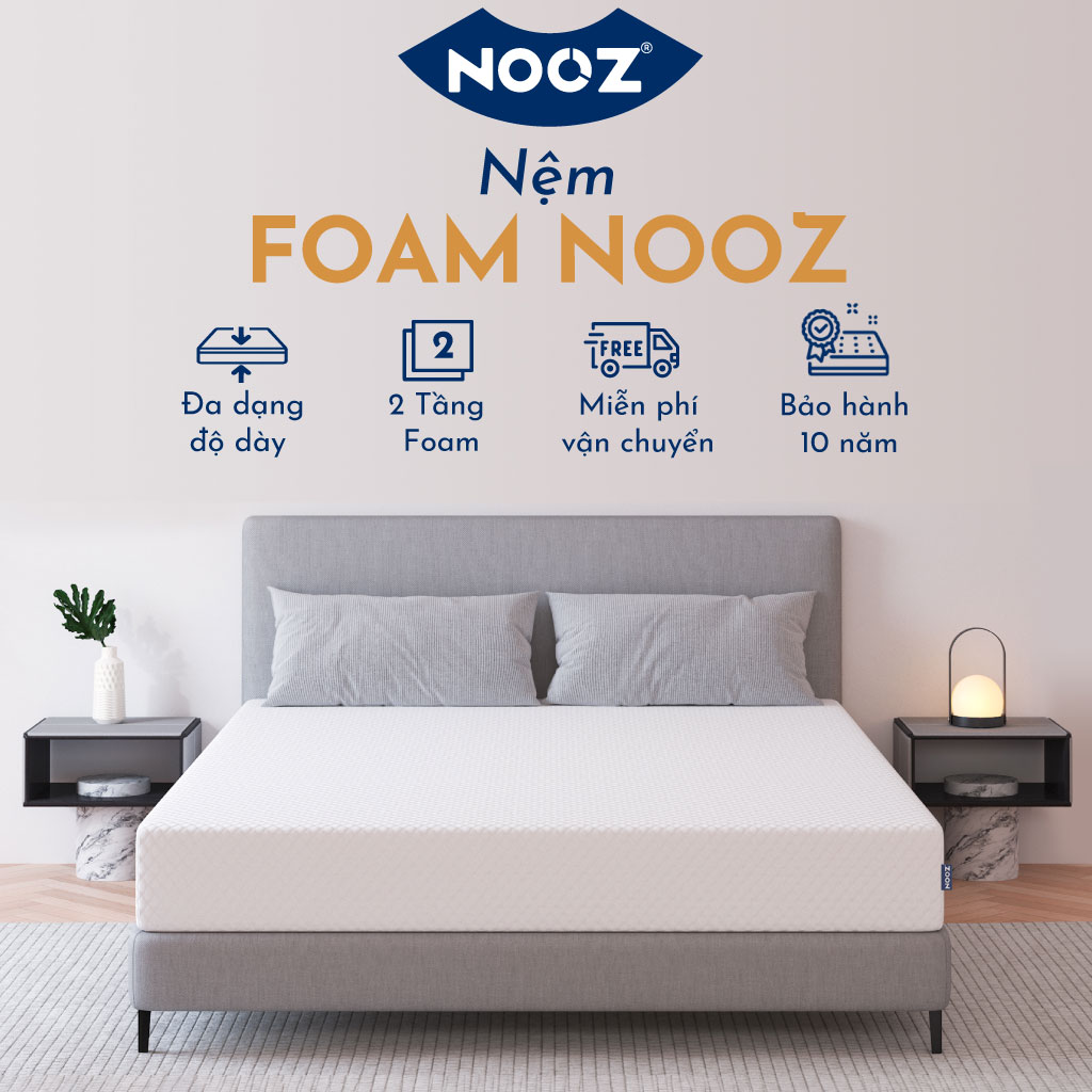  Nệm NOOZ Tiêu Chuẩn Đệm Foam Cao Su Non Thiết Kế 2 Tầng Nâng Đỡ Tối Ưu NOOZ Home Goods Mattress 