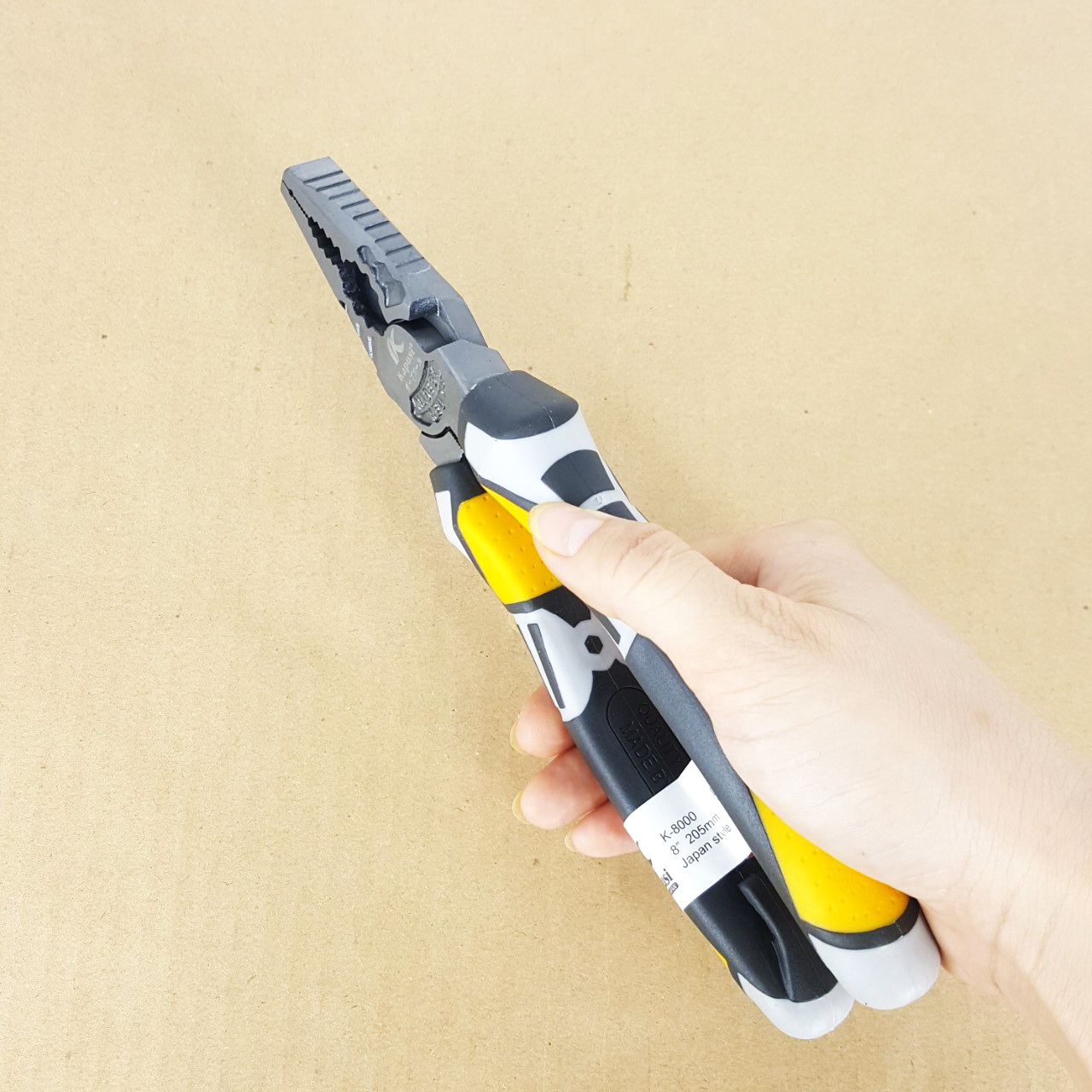 Dụng cụ cầm tay đồ nghề kìm điện mỏ ngắn kapusi 8in k8000