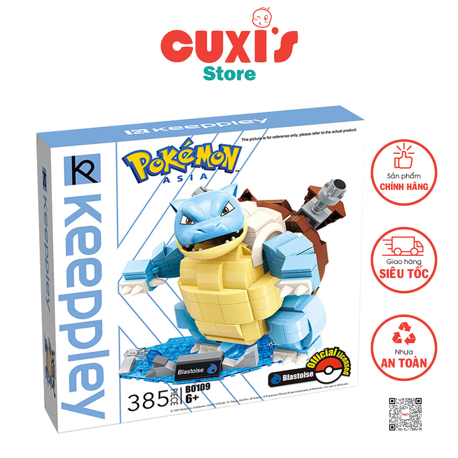 Đồ chơi lắp ráp lego Pokemon, Keeppley Pokemon, B0109 – Pokemon - Blastoise