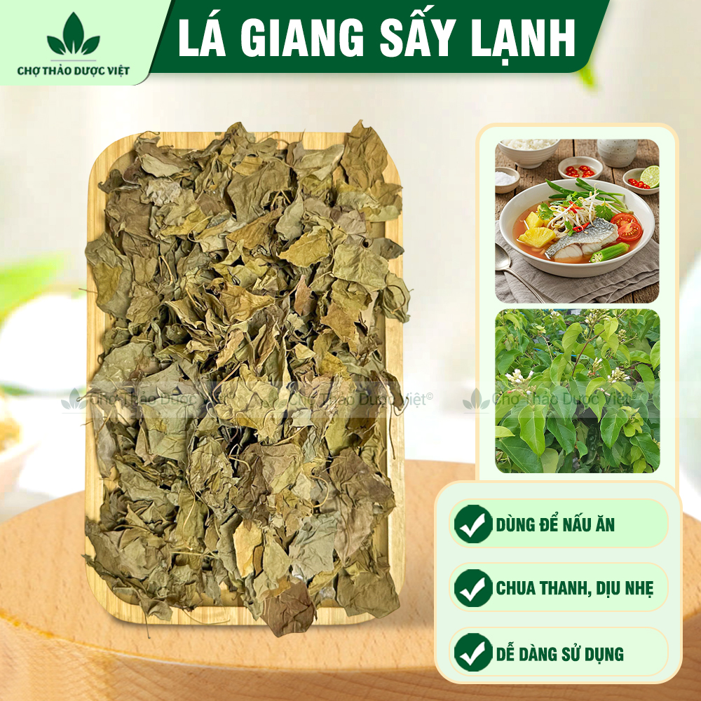 Lá giang khô 100g, lá giang chua, nấu canh chua, lẩu gà lá giang, nguyên lá - Chợ Thảo Dược Việt