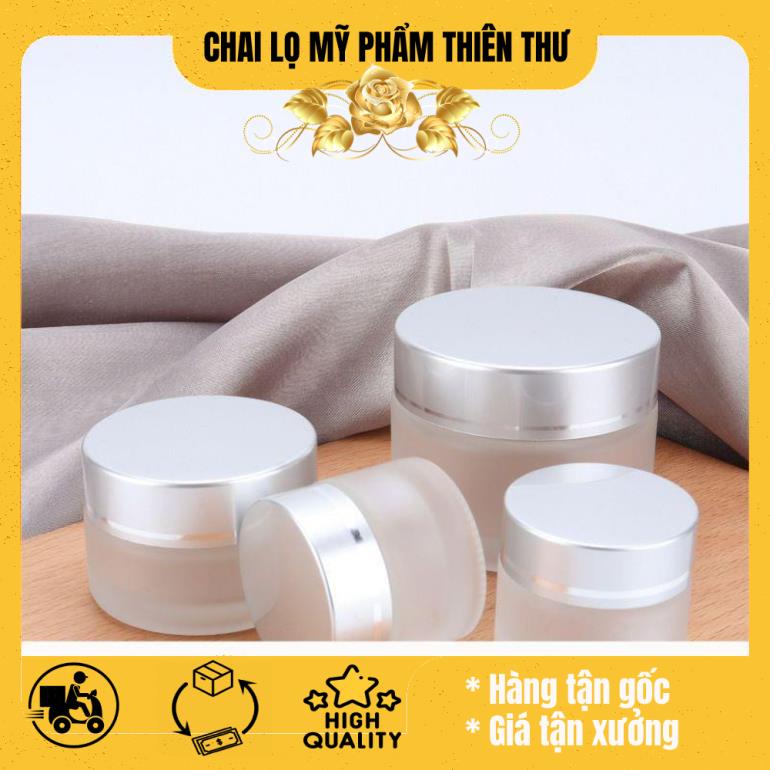 Hủ chiết mỹ phẩm thủy tinh nắp bạc 30g/50g - hủ đựng mỹ phẩm