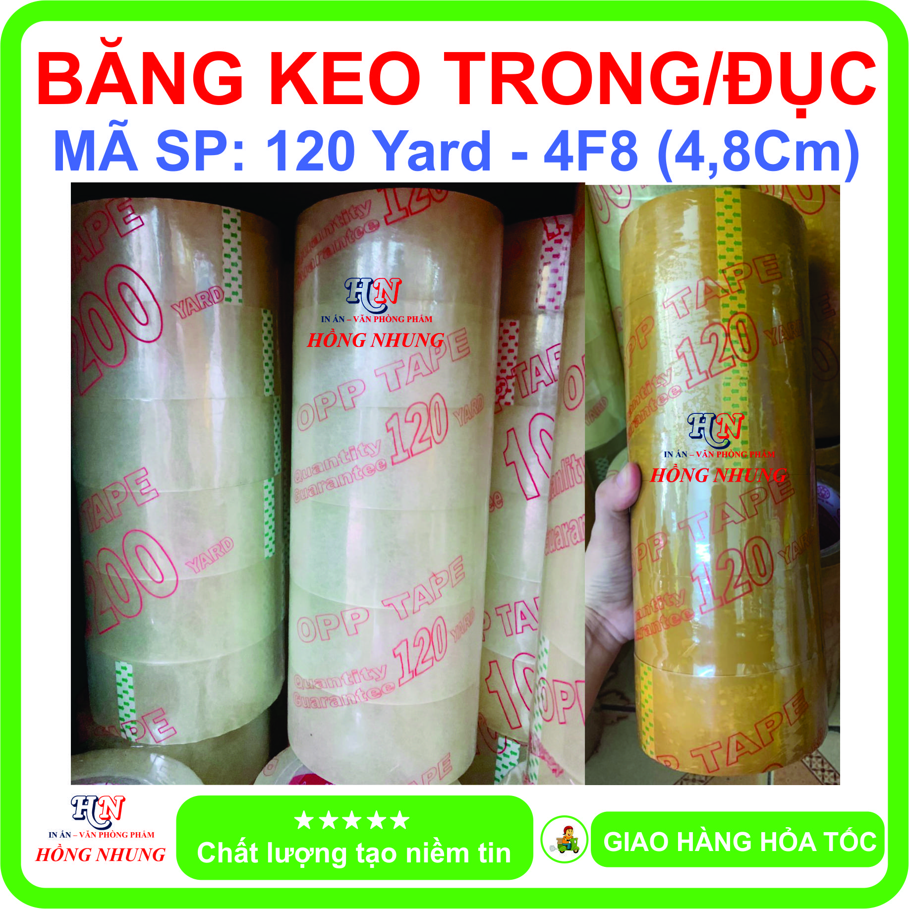 [ SÉT ] Băng Keo Trong/đục 120 Yard, Siêu Dính Chịu Nhiệt