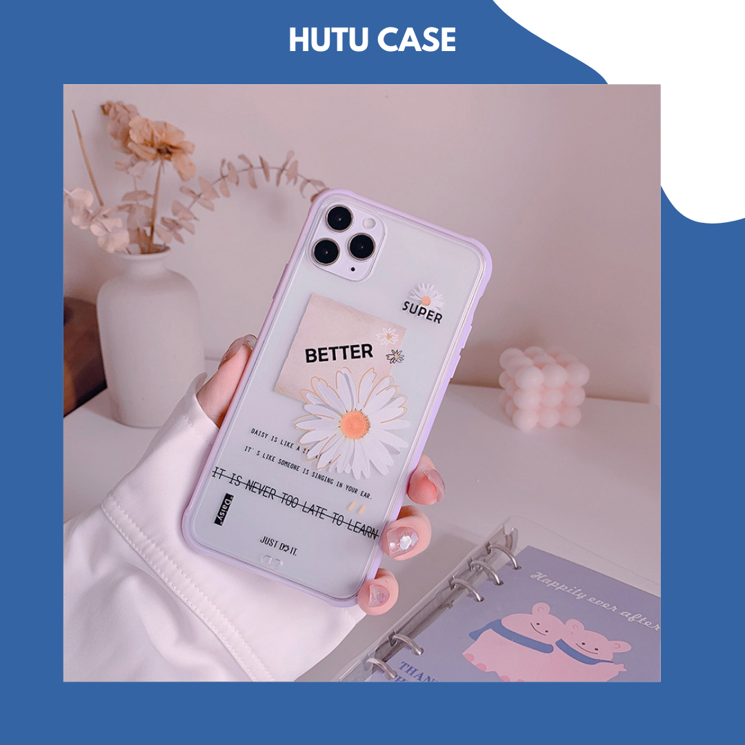 Ốp lưng iphone họa tiết hoa cúc hàn quốc đơn giản dễ thương 7plus/8plus/x/xs/xr/xs max/11/11pro max/12 pro/12pro max.