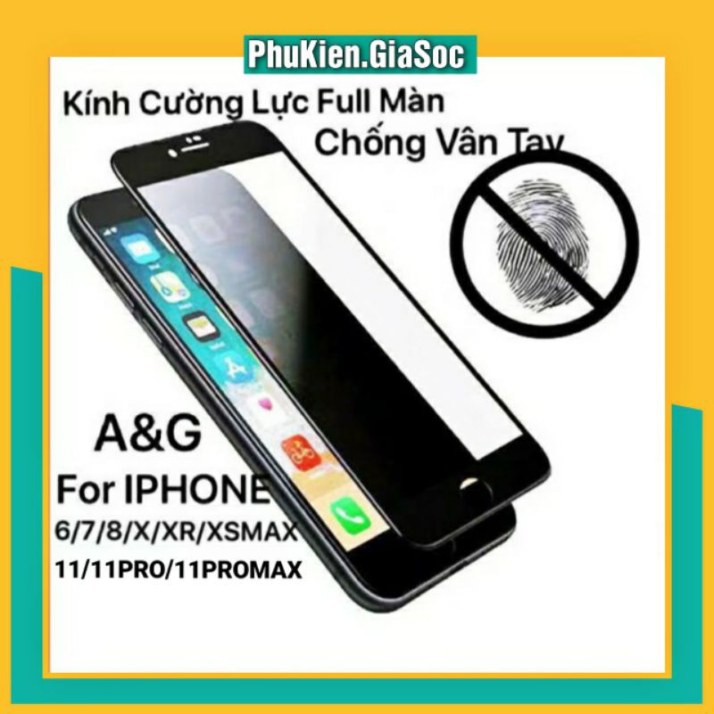 Kính Cường Lực Iphone ️️- Chống Vân Tay Nhám - Full Màn I