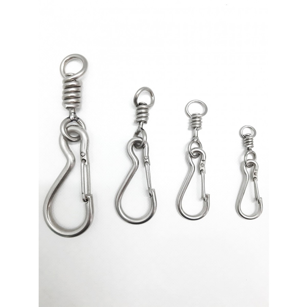 HCM (1 cái) Móc khóa 4 size Inox 304 siêu cứng, móc xích inox có chống xoắn / mỏ inox / Moc Khoa / Móc khóa / Móc treo / Móc Chìa Khóa / Móc Túi Quần / Moc khoa / Moc Khoa Xe / móc khóa chóng tuột / móc inox nhỏ / móc xích chó
