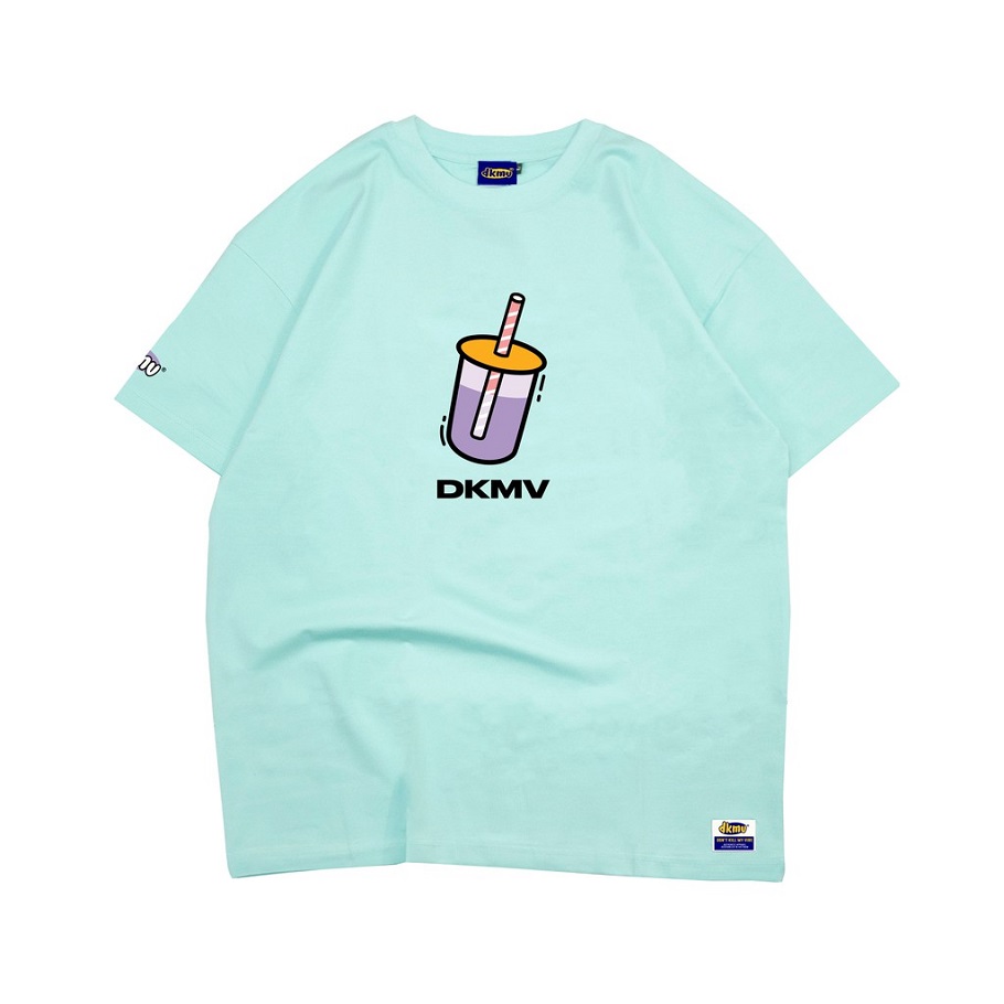DKMV Áo thun nữ form rộng tặng kèm tone màu xanh |  DKMV Tee Milk Tea-Blue