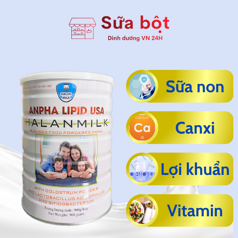 Sữa Anpha Lipid USA - VIETNAM24H - Sữa bột tăng sức đề kháng, hồi phục sức khỏe, phát triển toàn diện, phòng ngừa loãng xương và giảm mệt mỏi 900g