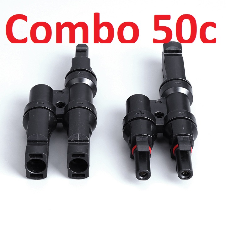 Combo 50 cặp jack kết nối phân nhánh mc4 2 đầu ra 1 mmf và ffm cút nối chuyên dụng