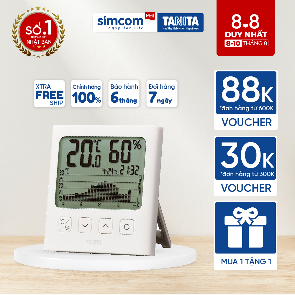 Nhiệt ẩm kế điện tử tự ghi 7 ngày TANITA TT580 chính hãng nhật bản