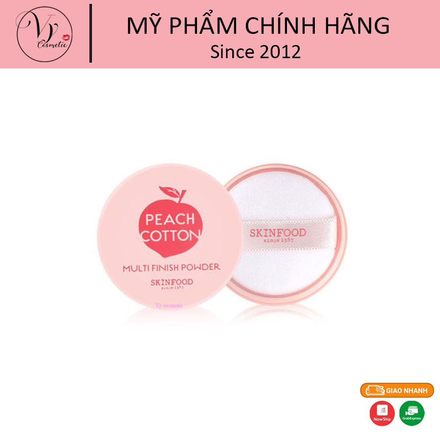Phấn phủ đào kiềm dầu skinfood peach cotton multi finish powder 5g