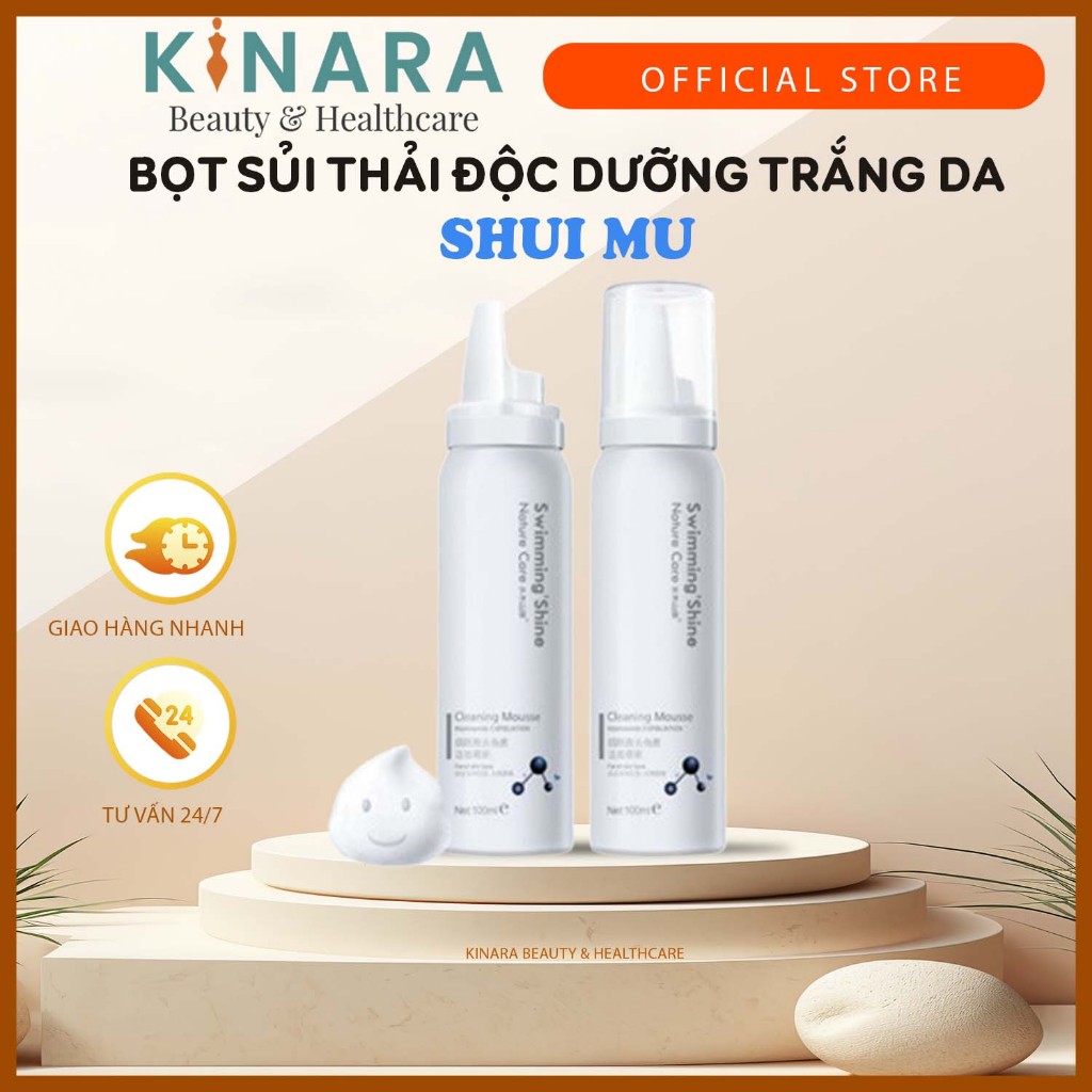 Bọt Sủi Thải Độc SHUI MU Dưỡng Da Hút Sạch Tế Bào Sừng - Tinh Chất Shui Mu Dưỡng Da Trắng Sáng Căng Mịn Tự Nh