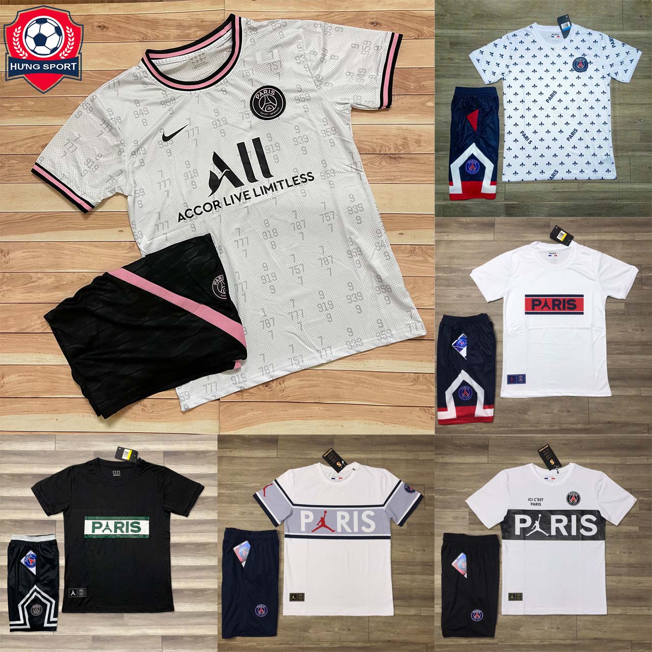 Áo Bóng Đá, Áo Thể Thao CLB PSG Thời Trang 2022 - Quần Có Túi - Vải Polyeste Gai Thái