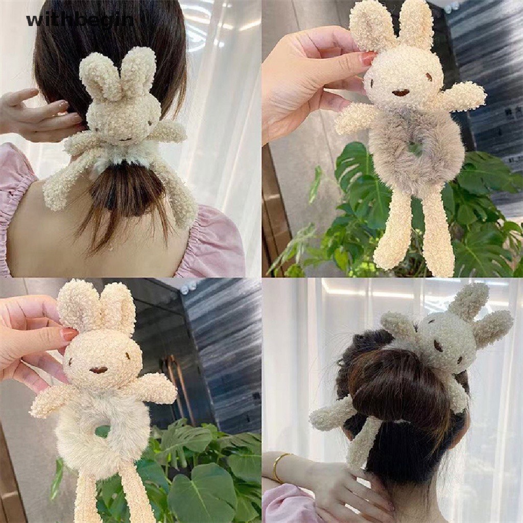 Dây cột tóc hình thỏ bông siêu cute đáng yêu